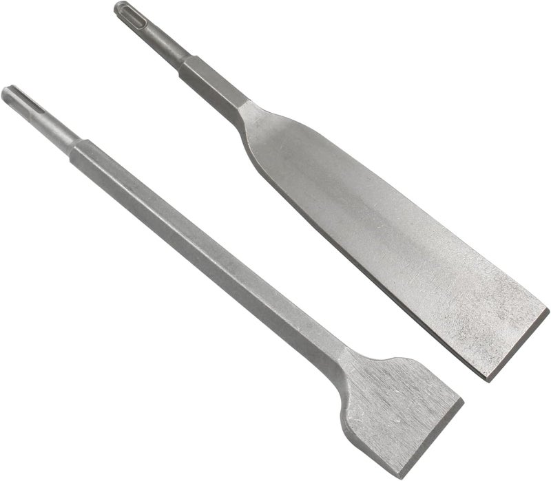 LDEXIN 2Pcs SDS Plus Tile Chisel and Flat Chisel 1.57 Inch Wide for Concrete Masonry Stone, 10 Inch (250mm) Long - Image 2